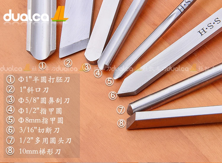 US $118.80 8PCS HSS Wooden Turning Chisel Tools SET with High Speed Steel Blade Ashtree Handle in Bag