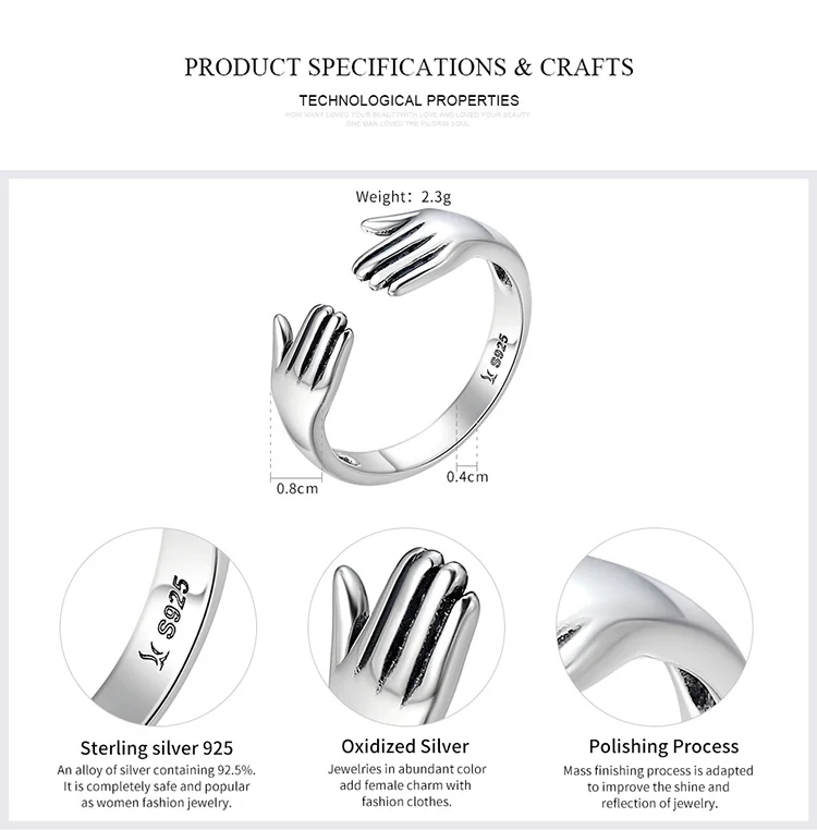 WOSTU Новое 925 пробы Серебряное винтажное стильное прозрачное CZ регулируемое кольцо для женщин модное S925 Серебряное ювелирное изделие подарок DXR313