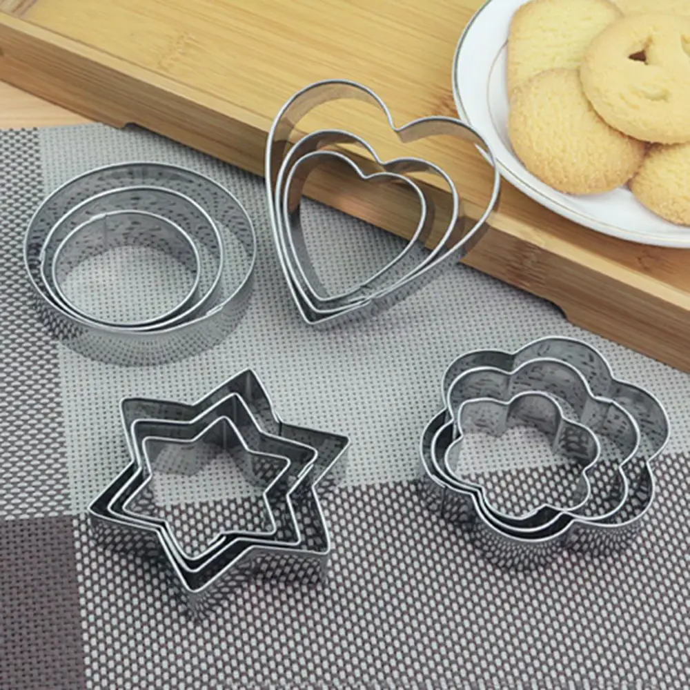 

3pcs/set Star Heart Flower Shape Baking Mould Stainless Steel Egg pastry Cake Biscuits Cutter Tools DIY Kitchen Accessories