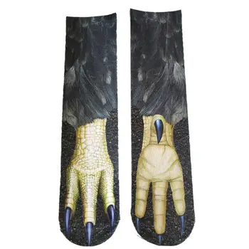 

Funny 3D Animal Paw Hoof Print Men Women Breathable Stretchy Middle Tube Socks new