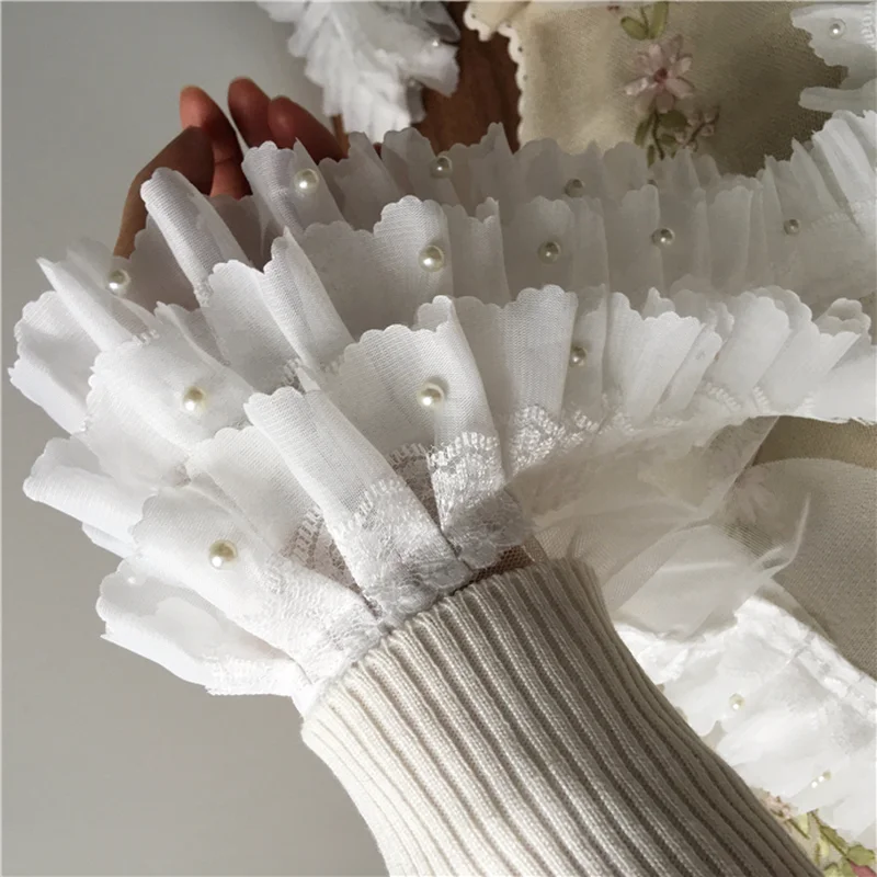 50 см белые трехслойные шифоновые декоративные камни кружевная Цветочная юбка одежда ручной работы Diy кружевные аксессуары домашний текстиль швейный материал