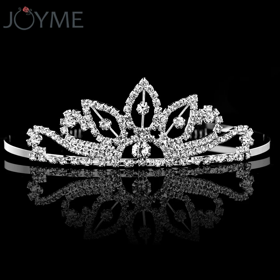 Joyme Кристалл Rhinestone Корона банданы для мужчин серебро Цвет Свадебные аксессуары волос Свадебные тиара для волос Ободки девушки день