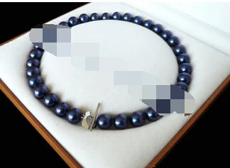 

ddh003565 12mm AAA Blue south sea shell pearl necklace 18