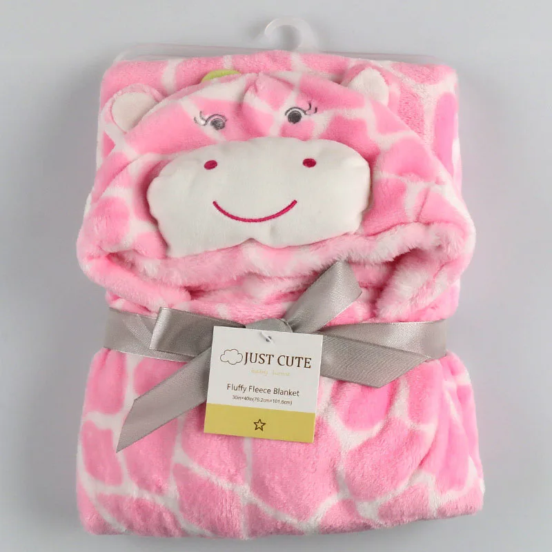 Just Cute Baby Blanket Neonatal Hold Flannel 3D Hooded Blanket Swaddle Toddlers Infant Swaddling For Newborns Bathrobe Towel  (8)