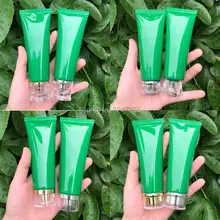 100 мл/г зеленый пустой косметический шланг Мягкая трубка n откидная крышка, пластиковая Косметическая грань моющее средство Бутылка для многоразового использования, Сжимаемый лосьон пакет