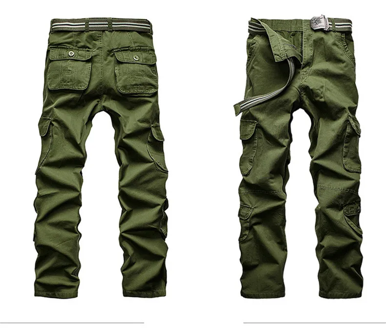 New Style Spring Summer Men Casual Cargo Pants Overalls Multi Pockets Loose Breeches Men Workwear Leisure