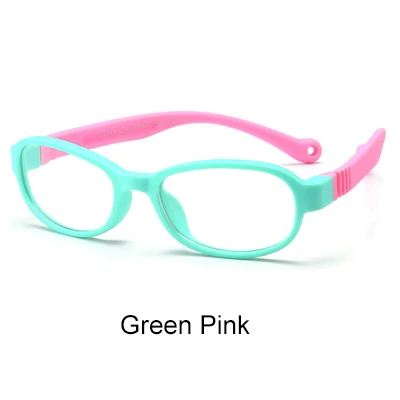 Ralferty Детские TR90 гибкие квадратные очки Небьющиеся дети близорукость рецепт оптические очки оправа очки K8154 - Цвет оправы: Green Pink