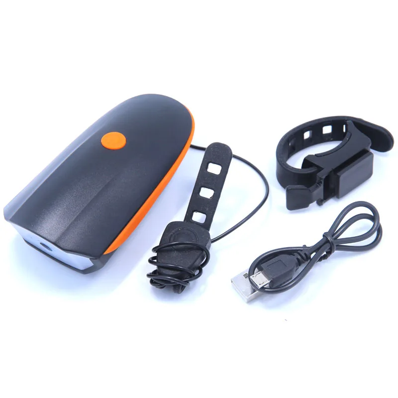 2 IN 1 LED Bike Light With electric Bell trembler buzzers horn switch Cycling Bicycle Lamp Battery Built-in USB Charging