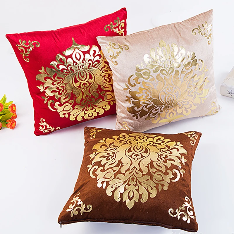 

Cushions Home Decor Red Decorative Pillows Case 45x45cm Sofa Vintage Plush Hot Stamping housse coussin Wholesale price