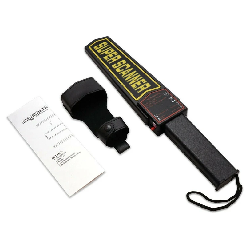 Портативные Переносные металлодетекторы для проверки безопасности высокочувствительный сканер инструмент с кобурой для ремня черный - Цвет: Черный
