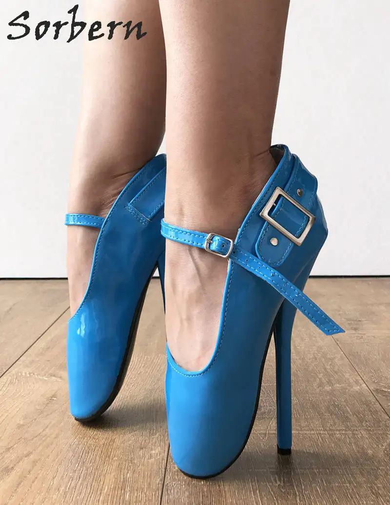 Sorbern-синие балетки mary janes; туфли-лодочки на высоком каблуке; пикантные женские туфли на шпильке с пряжкой; туфли для танцев на шесте; цвет под заказ