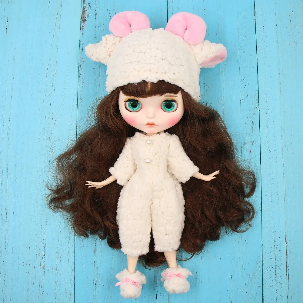 1/6 Blyth кукла ледяная одежда плюшевая овечка костюм с шляпой и обувью, только одежда без куклы