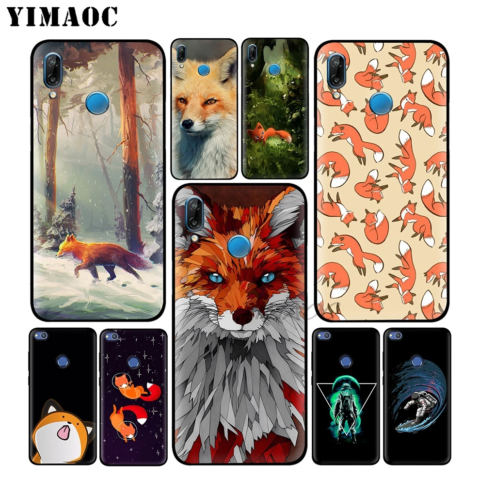 

YIMAOC Fox Art Animal Soft Case For Huawei Honor Mate 20 Note 10 Pro 8X 8 6A 7A 7X 7C Y9 Y7 Y6 Prime 2018 2017 Lite