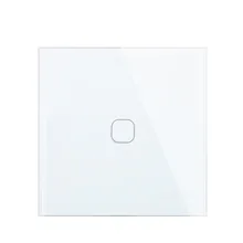 Minitiger EU Standard Luxury White Crystal Glass Switch Wall Light Touch Switch , 1 Gang 1 Way Touch Switch