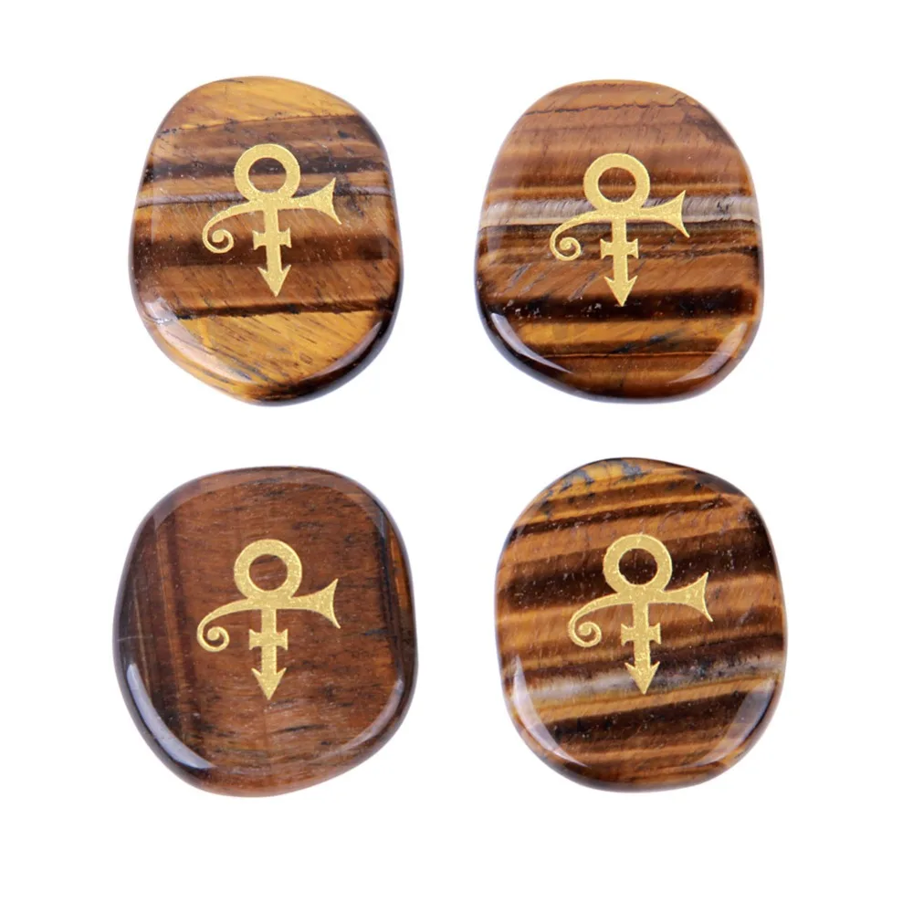 Натуральное золото yaye камни тигровый глаз Хрустальная терапия с гравировкой