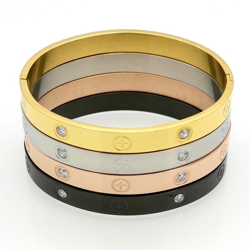 Hot Sell Couple Bracelet Gifts For Women Titanium Steel Gold Color Fashion Men Jewelry Love Cross Screw Bracelets & Bangles Hot Sell Couple Bracelet Gifts For Women Titanium Steel Gold Color Fashion Men Jewelry Love Cross Screw Bracelets & Bangles