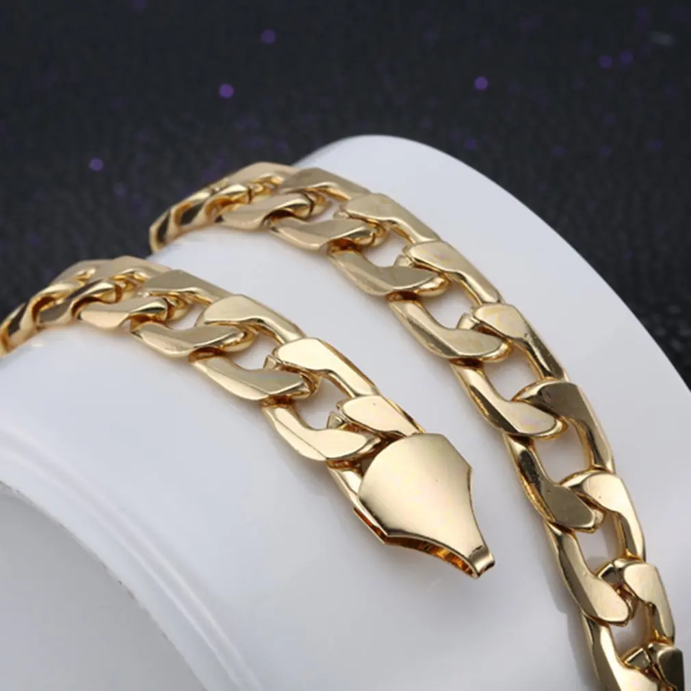 Панк Хип звено Золотая цепь рэпер мужские ожерелья уличная мода популярная металлическая длинная цепь из сплава декоративные украшения подарок