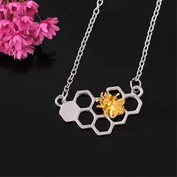 Очаровательные модные серебряные ожерелья ювелирные изделия Модные женские мужские геометрические соты пчела кулон ожерелья для женщин
