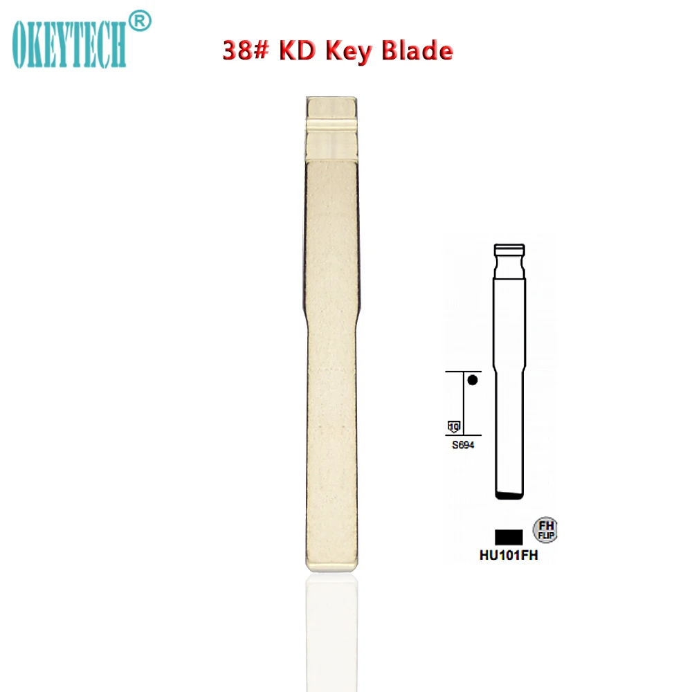 

OkeyTech 5PCS/LOT NO.38 Replacement Metal Blank Uncut Flip KD Remote Key Blade Type #38 for Changan for Ford Focus