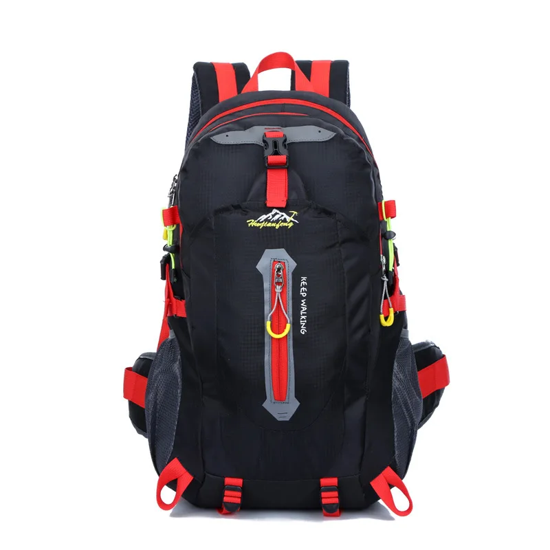 40л уличный рюкзак, спортивная сумка, походная водонепроницаемая сумка, походная сумка для альпинизма, дорожные сумки для женщин и мужчин, походные спортивные рюкзаки - Цвет: Черный цвет