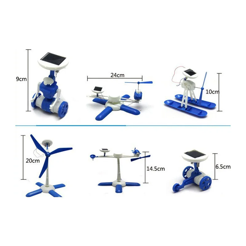 Горячая Распродажа новые детские игрушки-головоломки на солнечной батарее 6в1 развивающие наборы для солнечной энергии Новинка Роботы на солнечных батарейках для детей подарок на день рождения