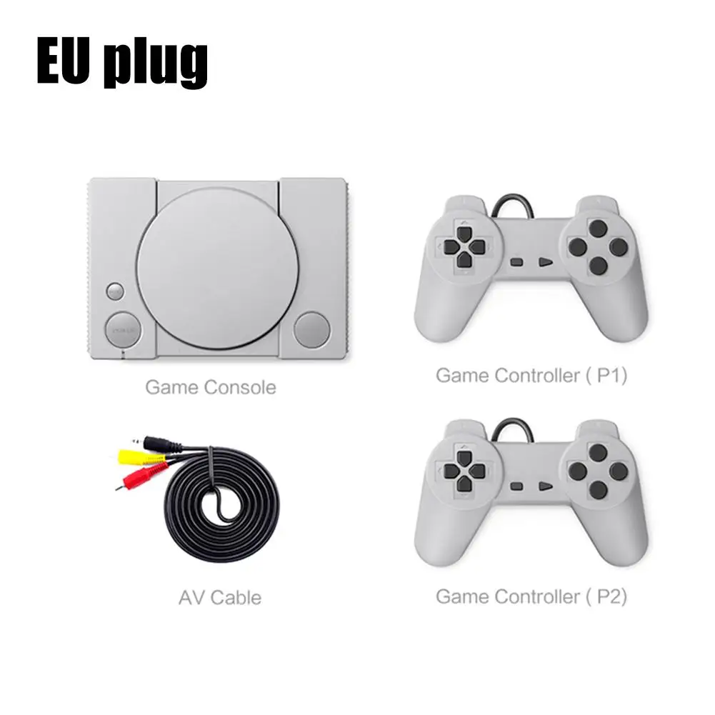 8-битный PS1 Классический игровой консоли Мини проектор для домашнего 620 экшен энтузиастов развлечения Системы ретро двойная битва игровой консоли - Цвет: EU PLUG