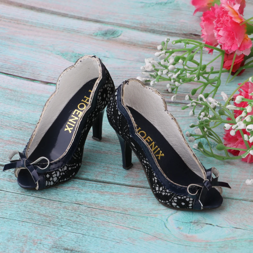 Fashion Peep-toe High Heel Sandle Shoes for 1/3 BJD Clothes Accs Dark Blue