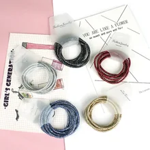 6 шт./компл. волос Веревка для нарисованной длинноволосой девочкой, аксессуары, малоенькая прогулочная коляска головной убор яркие шелковые кисточки с маленькими круглыми Резиновая лента для волос кольцо G0409