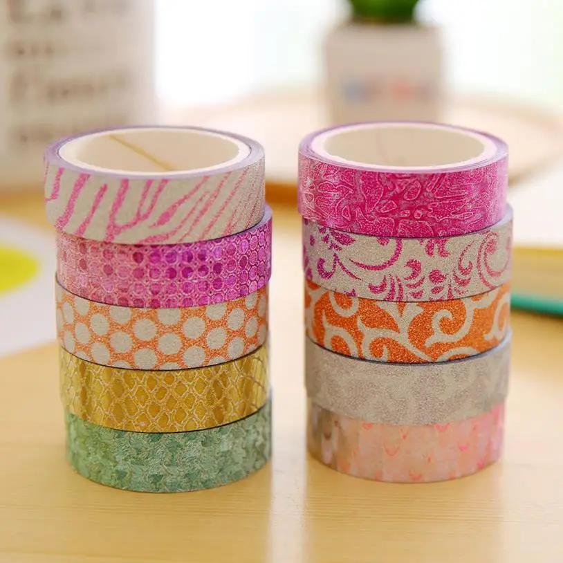 Buy 10pcs/lot Glitter patternKawaii Washi Tape