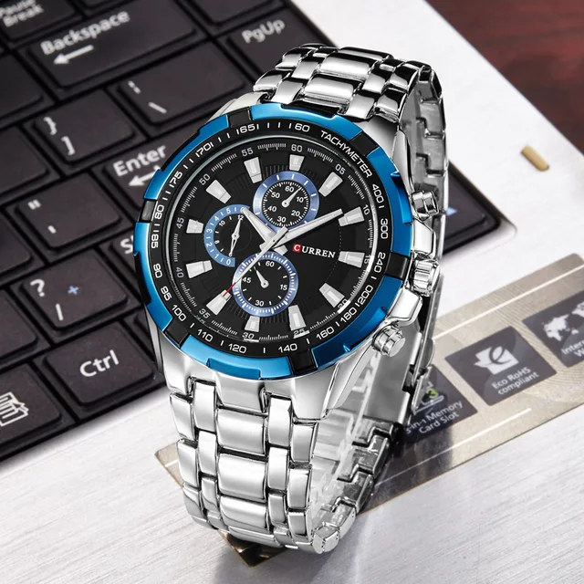 CURREN 8023 Quartz Watch Men Waterproof Sport Military Watches Mens Business Stainless Steel Wristwatch Male Clock reloj hombre 3