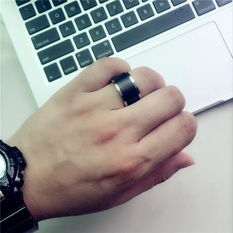 Кольцо мужское из нержавеющей стали 316 12 мм|rolling ring|ring ringring titanium |