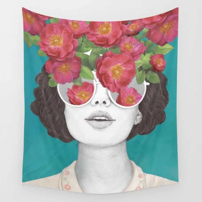 Hippie Mandala Wall Hanging Forest Printed Tapestry Bohemian Yoga Beach Mat Living Room Bedroom Home Towel Blanket Macrame Boho