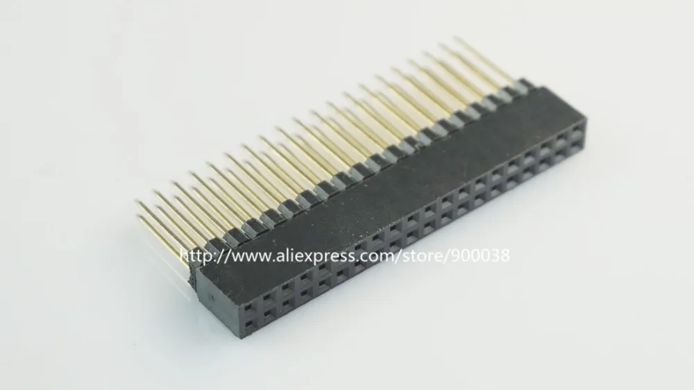 50pcs 2.54 mm 2x20 P 40 Pin Female Pin Header Square Pins 12.2mm Length