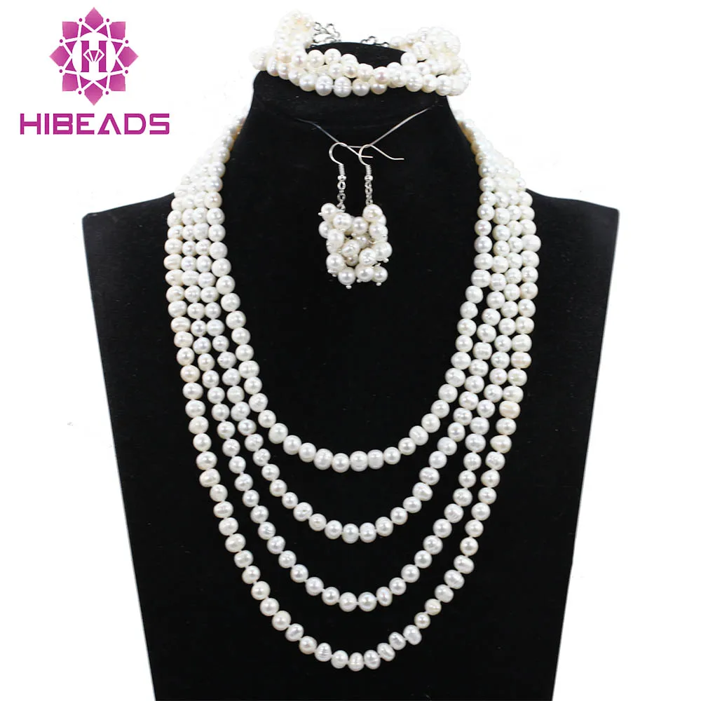 Elegant Events Pearl Jewelry Set African Freshwater White Pearl
