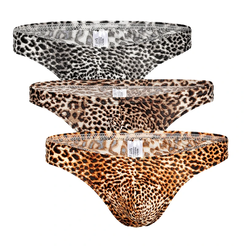 

2019 Summer New Men Underwear Leopard Design Cotton Panties 3 Pcs/lot