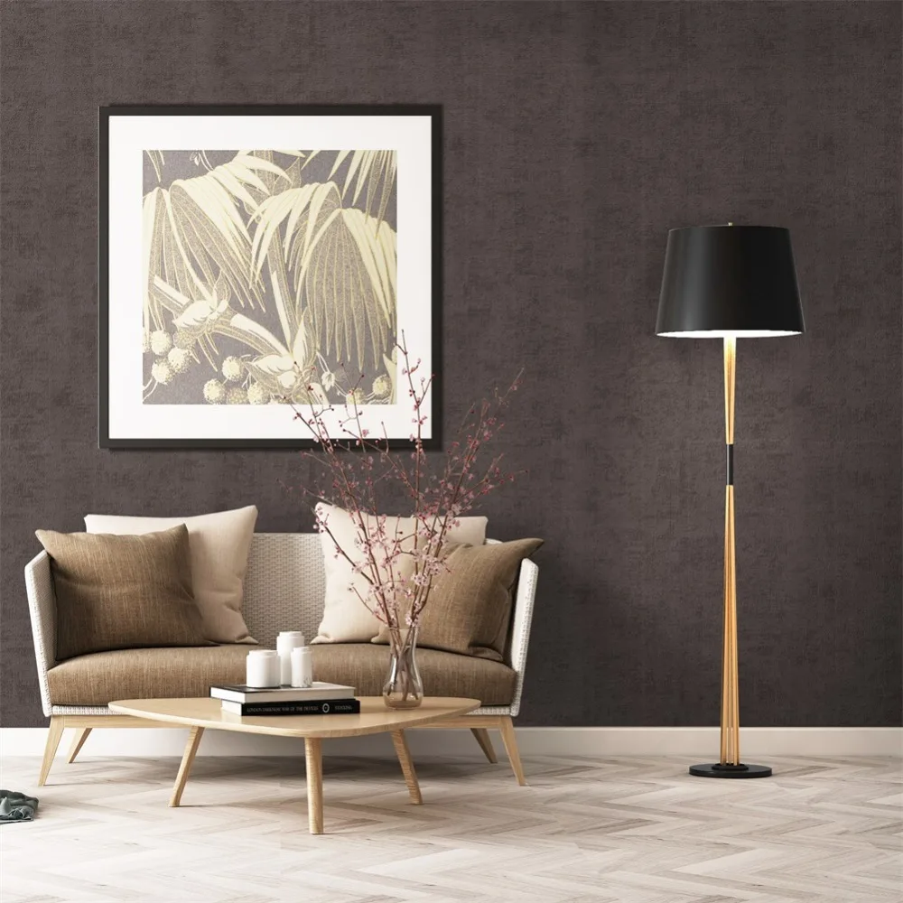 HaokHome Современные однотонные нетканые обои черные современные шелковые простая