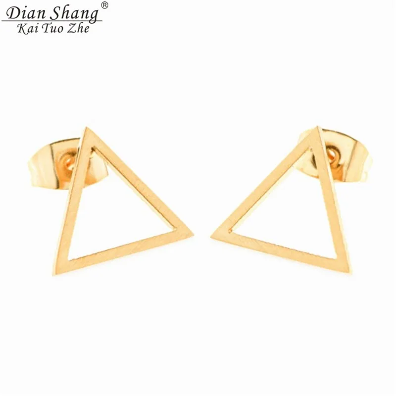 

Wholesale 10pairs Geometric Hoop Triangle Earrings For Women Boho Jewelry Stainless Steel Ear Studs Simple Gold Color Pendientes