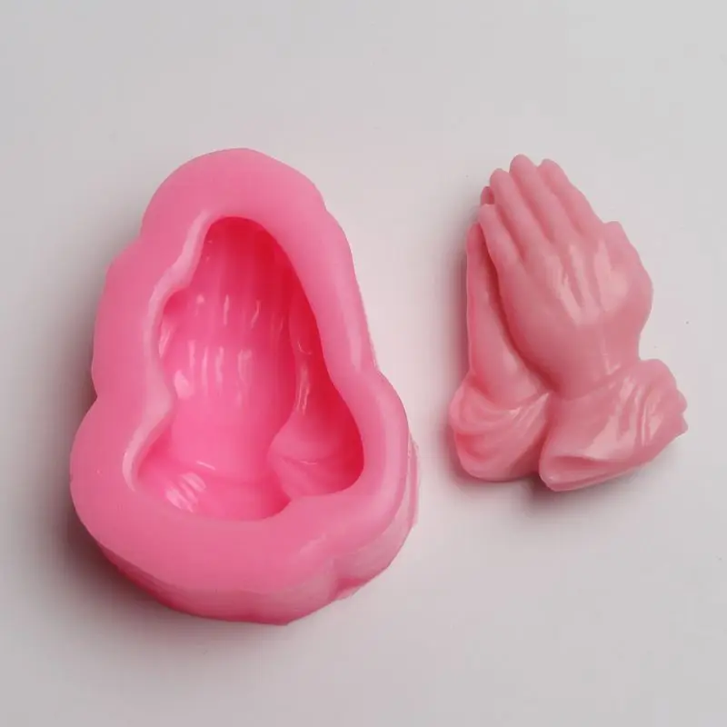 BB021 Prayer Hand Finger Silicone Molds For Soap Candle Making Resin