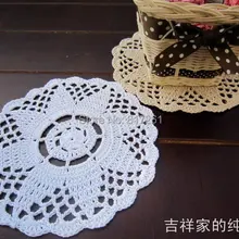 18 см 12 фото/лот натуральное вязаное крючком кружево, хлопок войлок для домашнего декора салфетки под тарелку coaster Чай настольные декоративные коврики