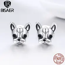 Популярный хит, 925 пробы серебряные милые серьги с собаками, модная французская шпилька в виде бульдога, серьги для женщин, модное ювелирное изделие, подарок