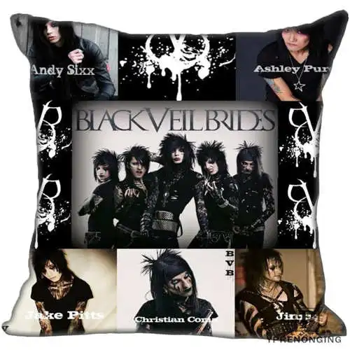 Best Custom black_veil_brides(2)@ Наволочка на подушку, спальня домашний квадратный наволочка на молнии(одна сторона)#190404-01-79 - Цвет: Pillowcase