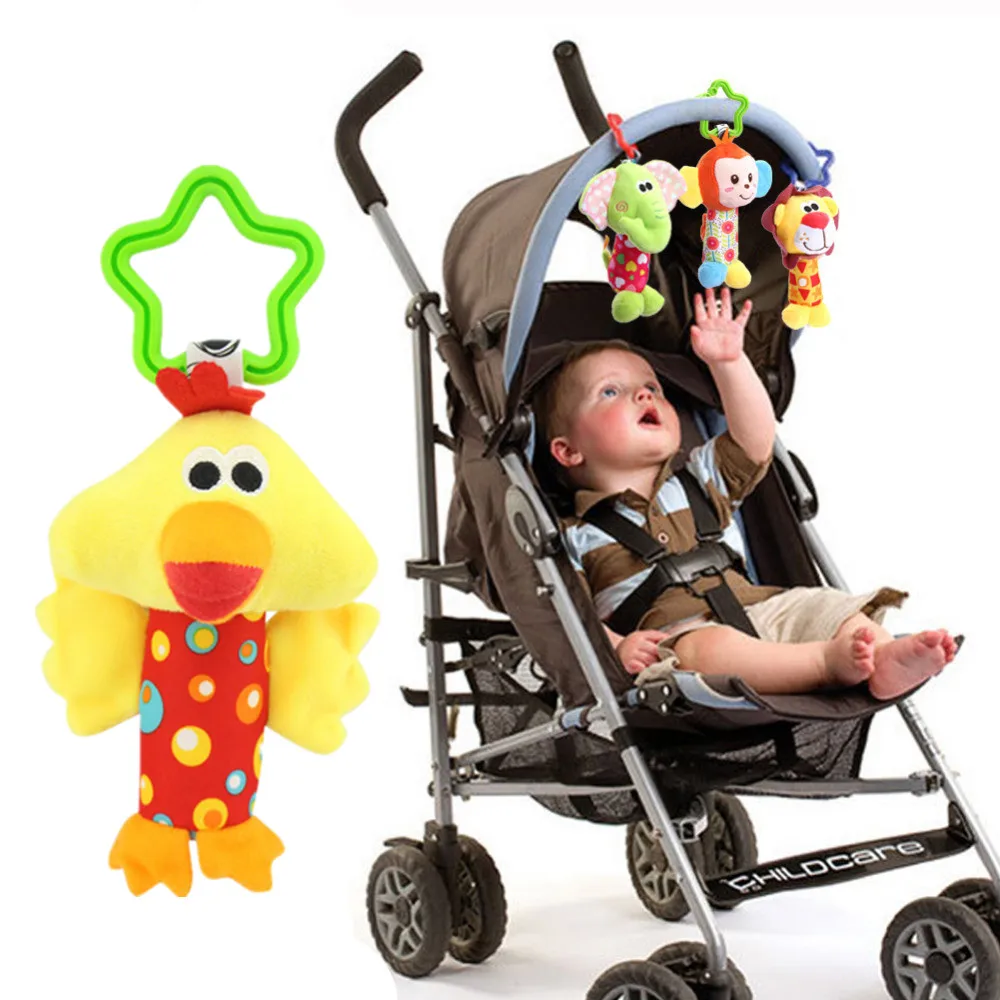 

Baby Toy Newborn Boy Girl Infant Handbell Developmental Toddler Bed Pushcart Soft Toys Elephant Monkey Duck Lion Dog Fawn