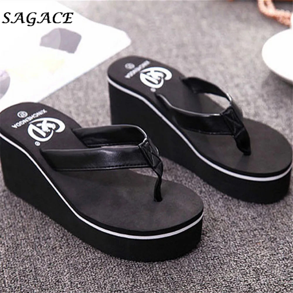 

SAGACE Shoes Summer Sexy Flip Flops Women Sandals Lady Bohemian Korean Style Muffin Slope With Sandals sapato masculino