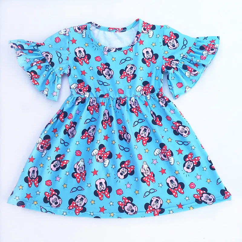 

Boutique Kids Clothing Short Sleeve Red Minnie Dress Girls Milk Silk Dresses For Party And Holiday
