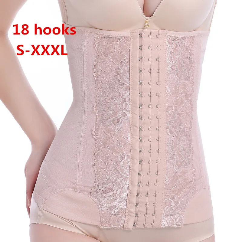 

women 18 hooks semicircle corset waist trainer cincher Sexy body shaper slimming belt shapewear faja cinta modeladora fajas