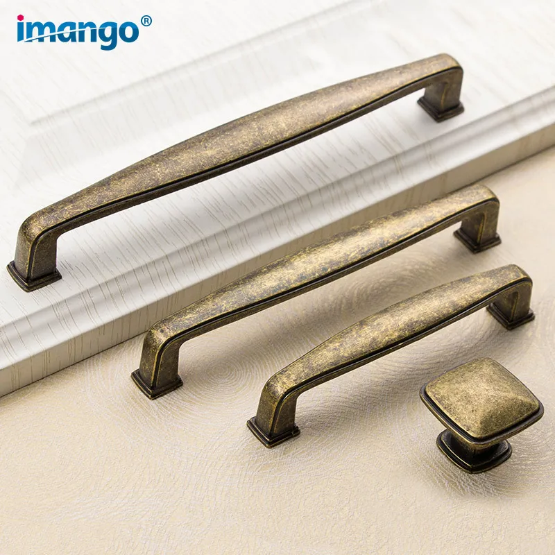 Ancient Pull Simple Bronze Door Knob Antique Solid Alloy Cabinet Drawer Hardware Furniture Handshandle Classical Vintage Handle