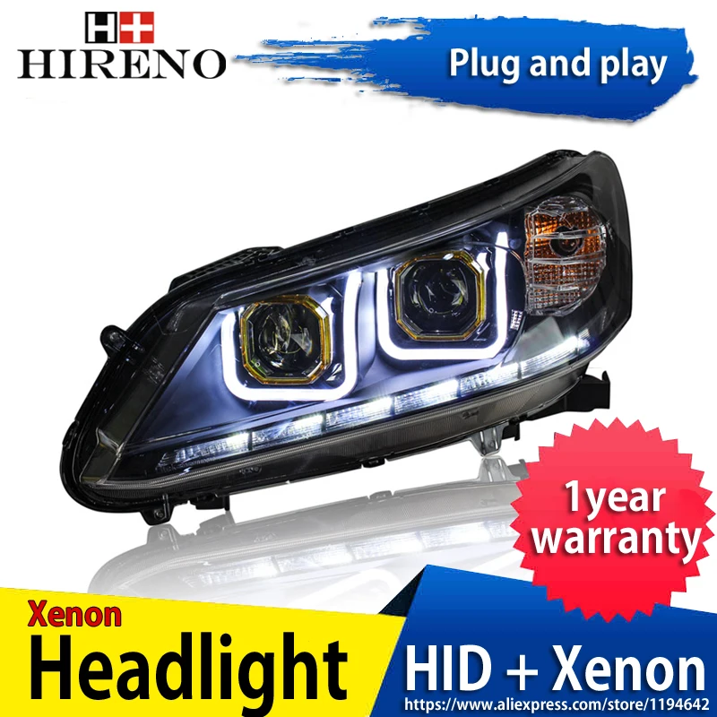 Hireno Headlamp for 2013 2015 Honda Accord Headlight Headlight Assembly