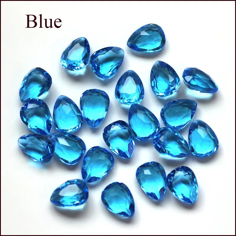 Стребелль 16x12 мм кристалл превосходное AAA капли Кристалл Стразы бусины плоская задняя сторона без отверстия DIY ювелирные изделия 20 шт - Цвет: blue