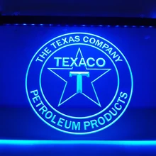 LG122-TEXACO фарфоровый газовый насос бар светодиодный неоновый свет Знак Домашний Декор ремесла
