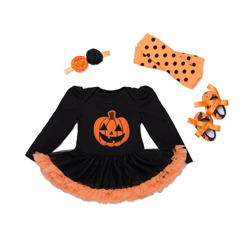 Baby Girl Clothes 2017 Pumpkin Dress Romper Baby Girls Cotton Long